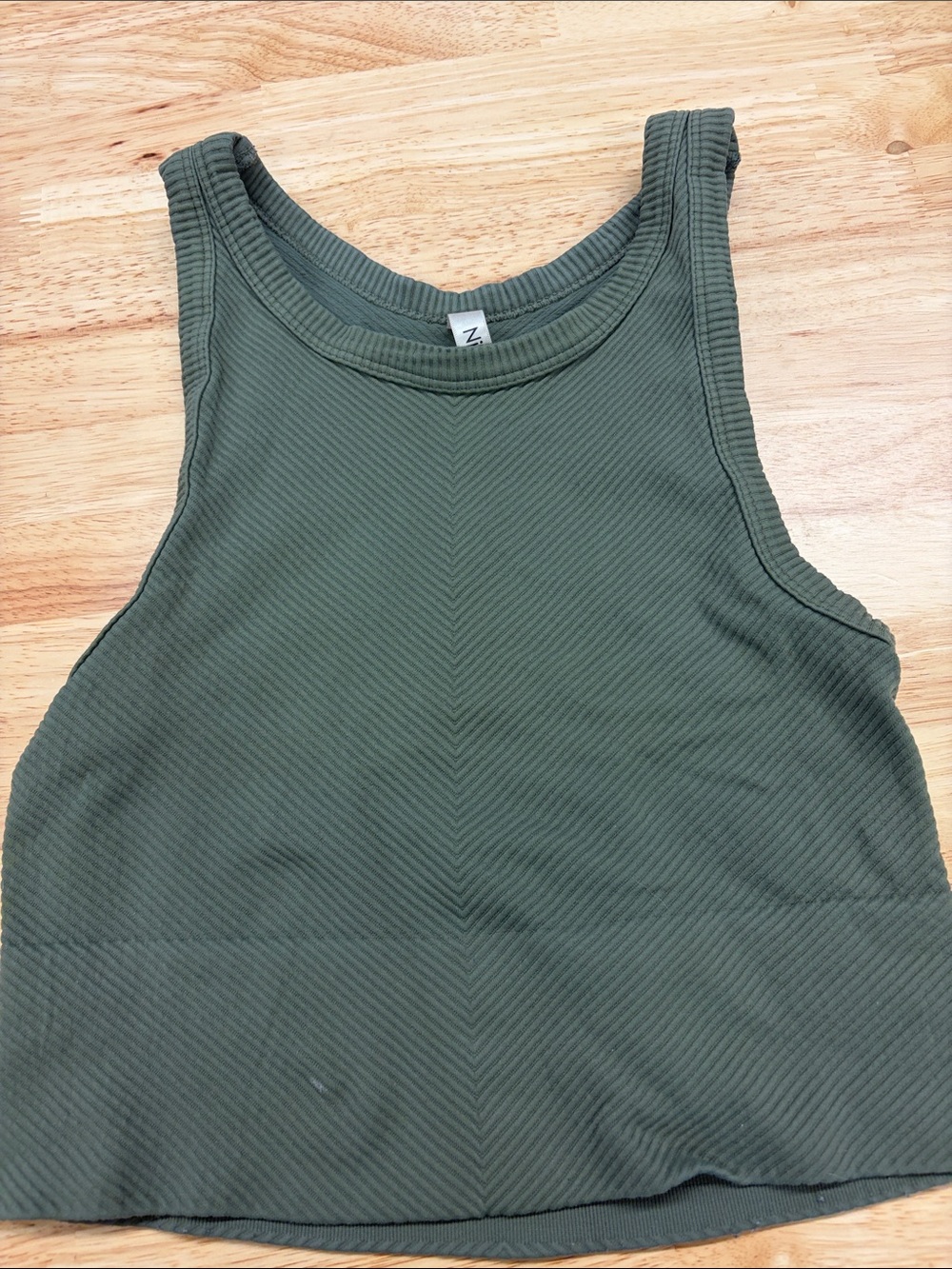 Nikibiki Olive Green Ribbed Cropped Tank